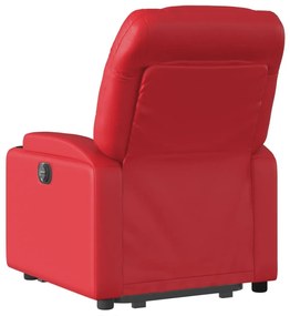 Πολυθρόνα Ηλεκ.Ανακλινόμενη με Ανύψωση απόΣυνθετικό Δέρμα - Κόκκινο