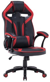 Καρέκλα gaming Mandeville 231, Κόκκινο, Μαύρο, 120x66x67cm, 17 kg, Με ρόδες, Με μπράτσα, Μηχανισμός καρέκλας: Κλίση | Epipla1.gr