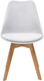 Καρέκλα Gaston PP-PU λευκό-φυσικό πόδι 43x51x75 εκ.