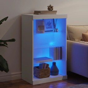 vidaXL Μπουφές με Φώτα LED Λευκός 60,5 x 37 x 100 εκ.