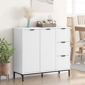 vidaXL Πλαϊνό γραφείο Λευκό 89,5 x 33 x 82 εκ. Επεξεργασμένο Ξύλο