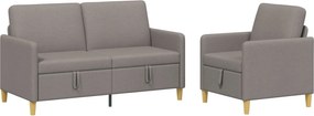 vidaXL Σαλονάκι Σετ Με Αποθηκευτικό Χώρο 2 pcs Taupe Πολυεστέρας
