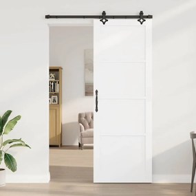 vidaXL Σετ Συρόμενης Πόρτας Χειροκίνητος Λευκό και μαύρο 83 x 232 εκ.
