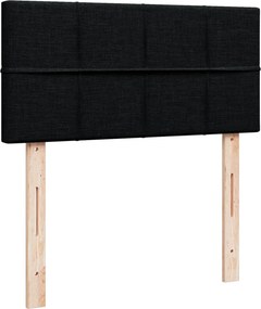 vidaXL Κρεβάτι Boxspring με Στρώμα Μαύρο 90x200 εκ. Υφασμάτινο