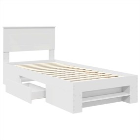 vidaXL Σκελετός Κρεβατιού Λευκό 90 x 200 cm Επεξεργασμένο Ξύλο
