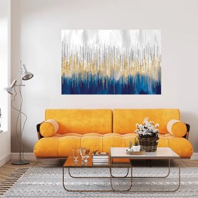 Πίνακας σε καμβά Μπλε και Χρυσά Κύματα KNV1652 30cm x 40cm