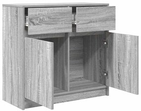 vidaXL Συρταριέρα με Συρτάρια Γκρι Sonoma 80x34x76 εκ. από Επεξ. Ξύλο