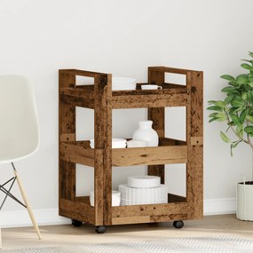vidaXL Κινητός Τροχός Κουζίνας Παλιού Ξύλου 60x45x80 εκ. Κατασκευασμένο Ξύλο