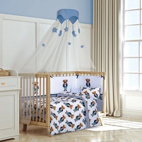 Σεντόνια Βρεφικά 8838 (Σετ 3τμχ) Blue-White Greenwich Polo Club Cradle 130x170cm Cotton-Polyester