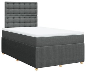 ΚΡΕΒΑΤΙ BOXSPRING ΜΕ ΣΤΡΩΜΑ ΣΚΟΥΡΟ ΓΚΡΙ 120X190 ΕΚ ΥΦΑΣΜΑΤΙΝΟ 3294310