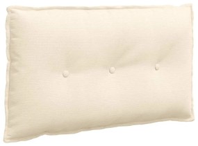 vidaXL Μαξιλάρι Πλάτης Κρεμ 80 x 50 cm Υφασμάτινο Κορντουρά