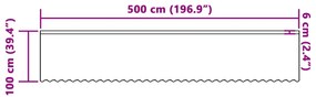 vidaXL Κουρτίνες με κουρτίνες Floral Λευκό 500 x 100 cm Πολυεστέρας