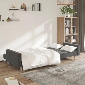 vidaXL Καναπές Κρεβάτι Διθέσιος Σκούρο Γκρι Υφασμάτινος