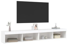 vidaXL Έπιπλα Τηλεόρασης με LED 2 τεμ. Λευκά 100 x 30 x 30 εκ.
