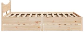 vidaXL Πλαίσιο Κρεβατιού με Συρτάρια 120x200 εκ Μασίφ Ξύλο Πεύκο