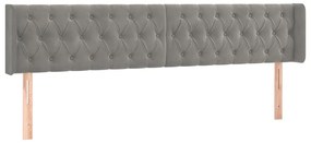 vidaXL Κεφαλάρι Κρεβατιού LED Ανοιχτό Γκρι 183x16x78/88 εκ. Βελούδινο