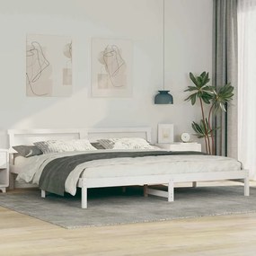 vidaXL Σκελετός Κρεβατιού Λευκό 180 x 200 cm Μασίφ ξύλο πεύκου