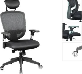 BF9100 Πολυθρόνα Γραφείου Διευθυντή, Mesh Μαύρο, Μπράτσα up-down   1τμχ