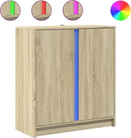 vidaXL Ντουλάπι με Φώτα LED Sonoma Δρυς 77x34x85εκ Επεξεργασμένο Ξύλο