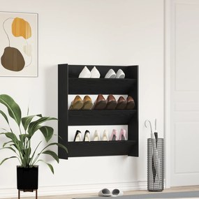 vidaXL Ντουλάπα Παπουτσιών Μαύρο Δρυς 80x18x90 εκ. από Επεξεργασμένο Ξύλο