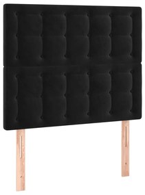 Κεφαλάρι Κρεβατιού LED Μαύρο 80x5x118/128 εκ. Βελούδινο - Μαύρο