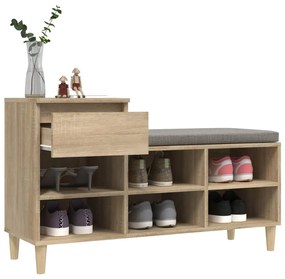 vidaXL Παπουτσοθήκη Sonoma Δρυς 102x36x60 εκ. από Επεξεργασμένο Ξύλο