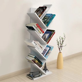 Βιβλιοθήκη Milton Megapap χρώμα λευκό 44x22x121εκ.