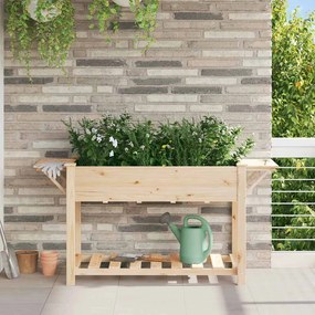 vidaXL Γλάστρα Κήπου με Ράφια 155x59x76 εκ. Στερεό Ξύλο Πεύκου