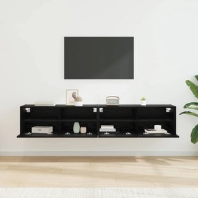 vidaXL Βάσεις τηλεόρασης 2 pcs Μαύρη Οξυά Επεξεργασμένο Ξύλο