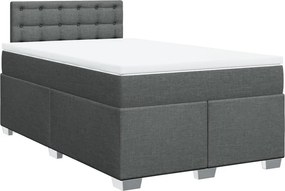 vidaXL Κρεβάτι Boxspring με Στρώμα Σκούρο Γκρι 120x200 εκ. Υφασμάτινο
