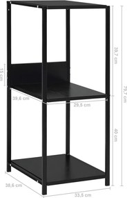 vidaXL Ραφιέρα Ίσια Μικρή Μαύρη 33,5x39,6x79,7 εκ. Επεξ. Ξύλο