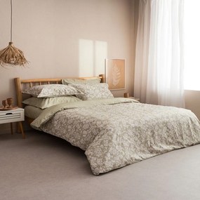Σεντόνια Sanel-1 (Σετ 4τμχ) Khaki-Olive Vesta Home Υπέρδιπλo 240x270cm 100% Cotton Satin