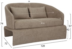 ΚΑΝΑΠΕΣ ΔΙΘΕΣΙΟΣ BEVY2 HM9678.03 ΜΠΕΖ ΜΠΟΥΚΛΕ ΥΦΑΣΜΑ-ΜΕΤΑΛΛΙΚΟΣ ΣΚΕΛΕΤΟΣ 128x72x74Υεκ.