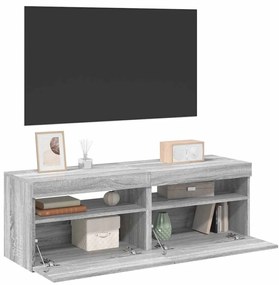 vidaXL Έπιπλα Τηλεόρασης με LED 2 τεμ. Γκρι Sonoma 60 x 35 x 40 εκ.