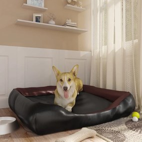 Κρεβάτι Σκύλου Μαύρο και Καφέ 105 x 80 x 25 εκ. Συνθετικό Δέρμα