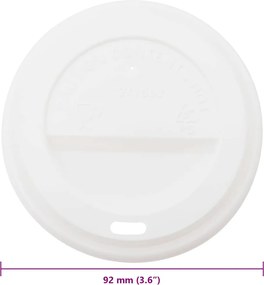 vidaXL Χάρτινα καπάκια καφέ Ø90 mm 12oz και 16oz 1000 τεμάχια