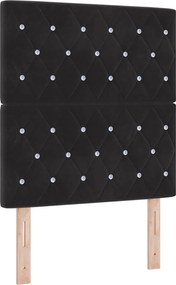 vidaXL Κρεβάτι box spring με στρώμα Μαύρο 80 x 200 cm Βελούδο