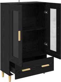 vidaXL Highboard Μαύρη Οξυά 70 x 31 x 115 εκ Επεξεργασμένο ξύλο