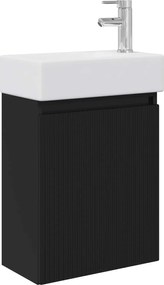 vidaXL Μονάδα μπάνιου με βρύση Μαύρο 45,5 x 22,5 x 84 εκ