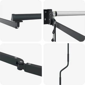 vidaXL Ηλεκτρικό Ανακλινόμενο Κάθισμα Ανθρακί 2,5 x 2 m Αλουμίνιο