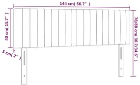 Κεφαλάρι Κρεβατιού LED Μαύρο 144x5x78/88 εκ. Βελούδινο 3121900