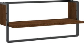 vidaXL Ράφι Τοίχου με Μπάρα Καφέ Δρυς 65x25x30 εκ.