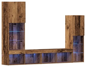 vidaXL Κάθισμα Τηλεόρασης με LED Φώτα Φθαρμένο Ξύλο 40.5x30x102 εκ.