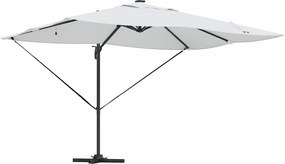 vidaXL Ομπρέλα ηλίου με φώτα λωρίδας LED Άμμος 352 x 251 x 265 εκ.