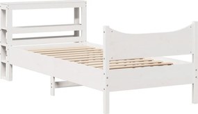 vidaXL Πλαίσιο Κρεβατιού Κεφαλάρι Λευκό 75x190εκ. Μασίφ Πεύκο