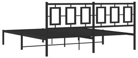 Πλαίσιο Κρεβατιού με Κεφαλάρι Μαύρο 183 x 213 εκ. Μεταλλικό - Μαύρο