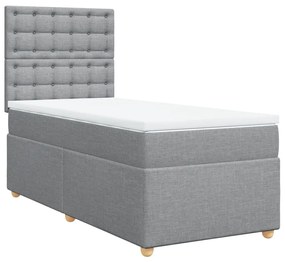 ΚΡΕΒΑΤΙ BOXSPRING ΜΕ ΣΤΡΩΜΑ ΑΝΟΙΧΤΟ ΓΚΡΙ 90X200 ΕΚ. ΥΦΑΣΜΑΤΙΝΟ 3291177