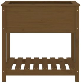 vidaXL Ζαρντινιέρα με Ράφι Μελί 82,5x54x81 εκ. από Μασίφ Ξύλο Πεύκου