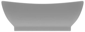 Νιπτήρας με Υπερχείλιση Οβάλ Αν. Γκρι Ματ 58,5x39 εκ. Κεραμικός - Γκρι