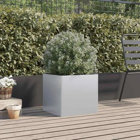 vidaXL Ζαρντινιέρα Ασημί 49 x 47 x 46 εκ. από Γαλβανισμένο Χάλυβα